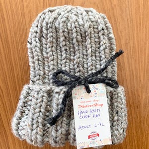 Ponytail or Bun Hand Knit Cuff Hat. Choose your size and color image 7