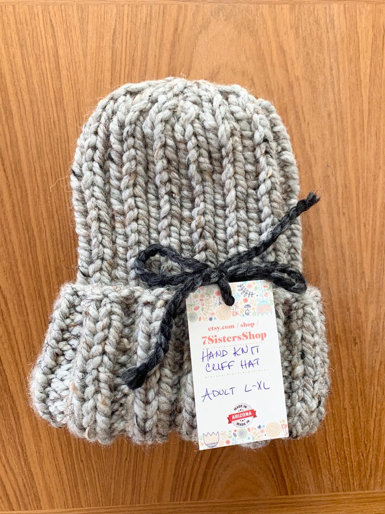 Ponytail or Bun Hand Knit Cuff Hat. Choose your size and color image 7