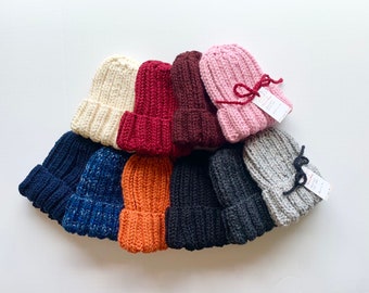 Hand knit thick and warm cuff hat. Featured in the NY Mag & The Strategist.