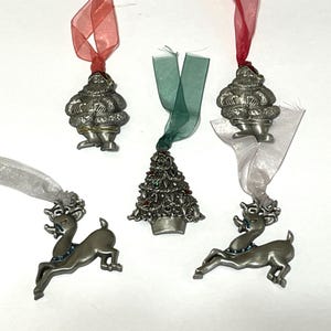 Gloria Duchin Pewter Christmas Ornaments set of 5