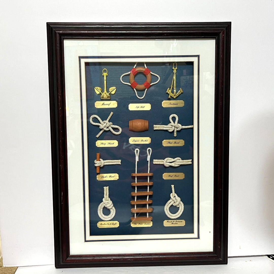 Nautical Diorama Shadow Box Knots Coastal Wall Art - Etsy