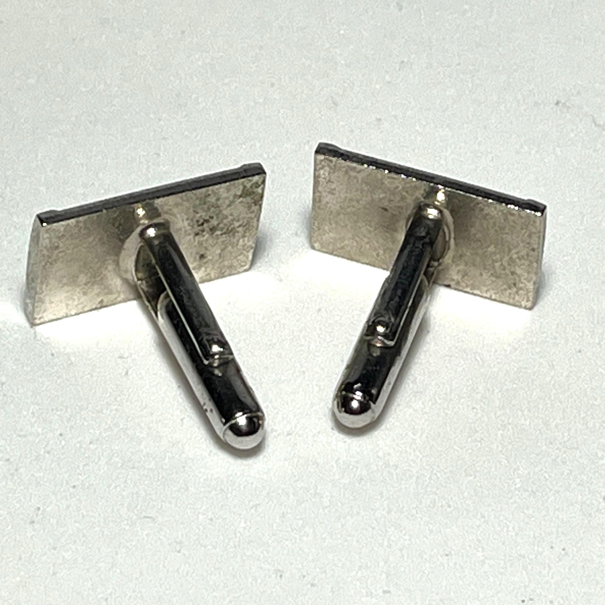 Boutons De Manchette Homme Plaqué Or Avec Pierre Transparente - Style Vintage - Neuf Sans Emballage