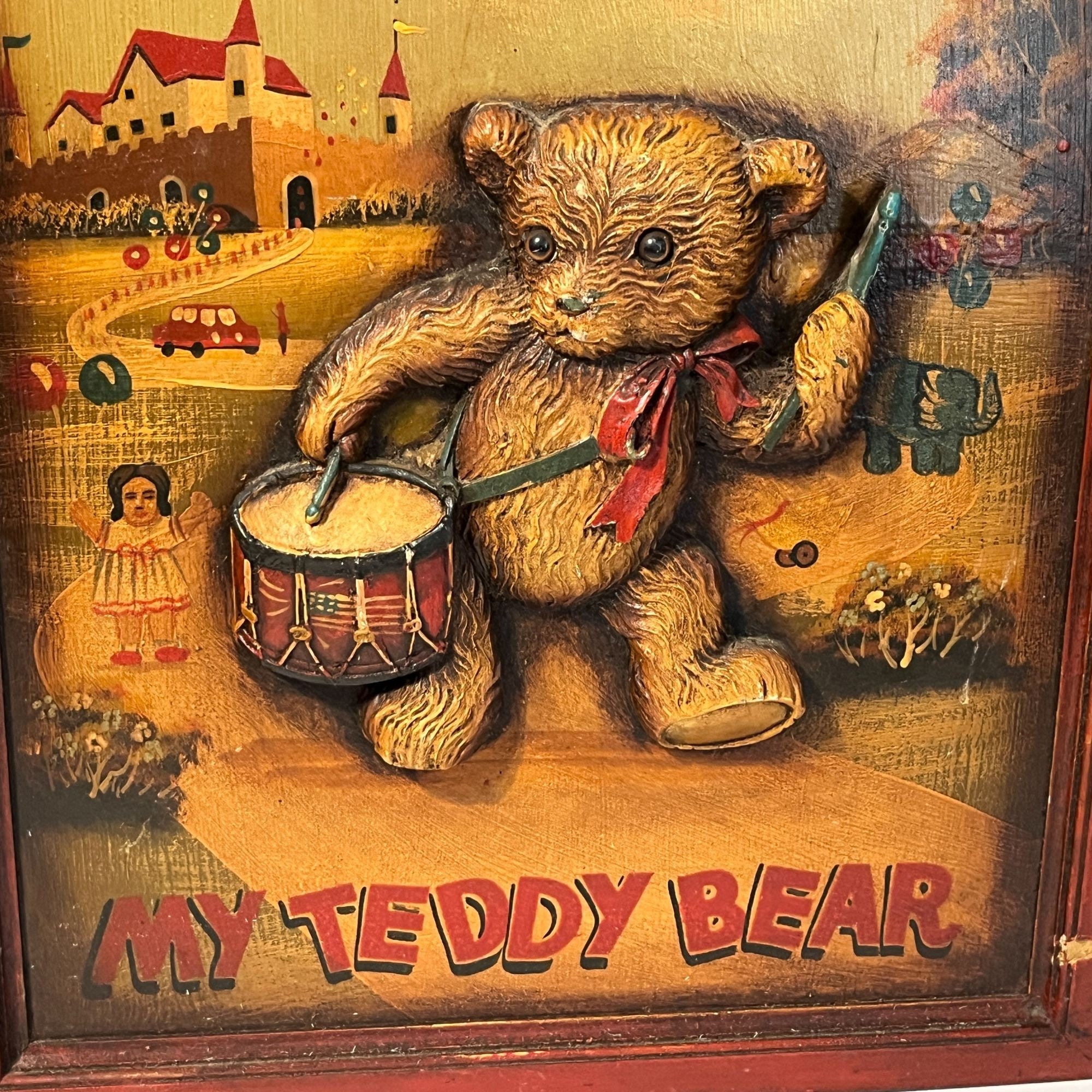 Vintage Wooden Toys and Games Teddy Bear Wall Art Nursery Decor - Etsy