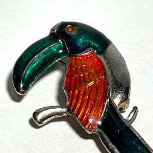 Vintage Toucan Bird Enamel Pin Brooch
