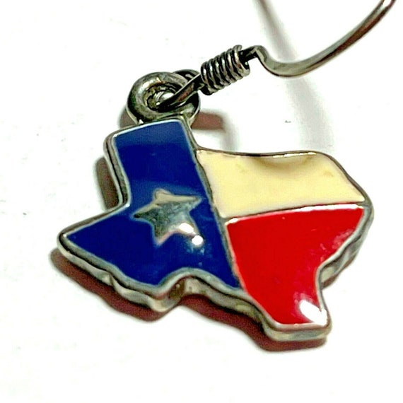 Texas Enamel Hook Dangle Earrings - image 2