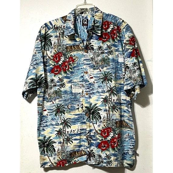 Quiksilver Mens XL Hawaiian Tropical Beach Shirt … - image 2