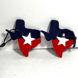 Texas State Flag Ornaments With Star set of 2
