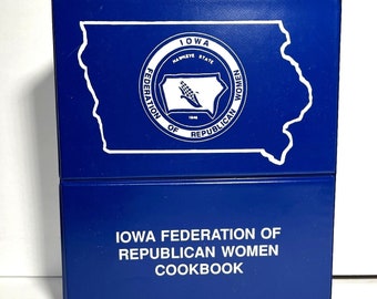 Iowa Federation of Republican Women Cookbook 1991 Binder vintage