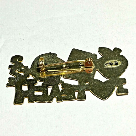 Vintage Two Hands I Love 2 Teach Lapel Pin Brooch Tea… - Gem