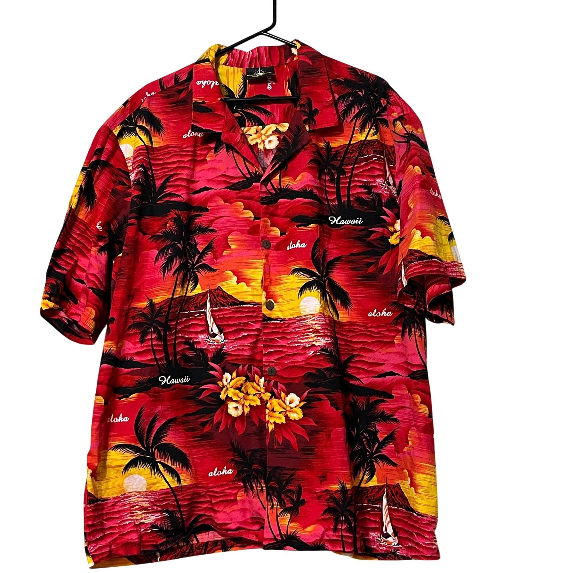 ロイヤル・ハワイアン・クリエイションズ 4XL レッド アロハシャツ