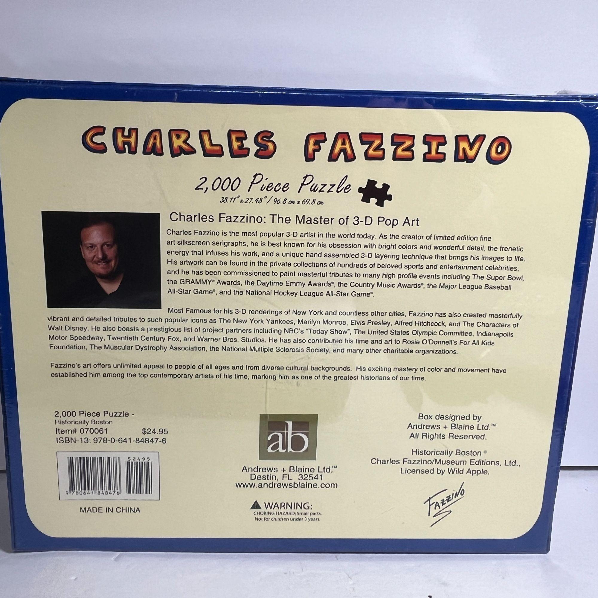 Charles Fazzino 2000 Piece Puzzle Historically Boston New Sealed