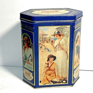 Coca Cola Drink of All the Year Blue Sided Tin Vintage 1993