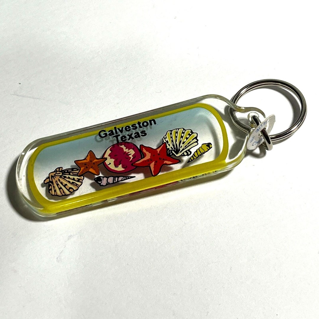 Galveston Texas Seashells Travel Souvenir Keychain Etsy