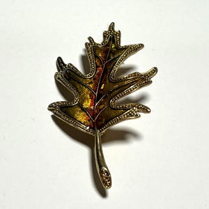 Autumn Fall Leaf Enamel Lapel Pin Brooch