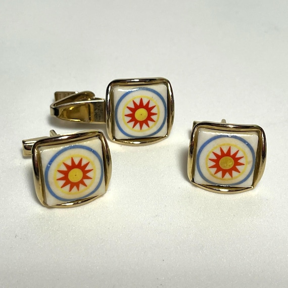 Paire de boutons de manchette FIX Paris plaqués Or - Vintage - Montres & Bijoux