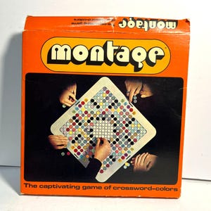 Montage Adult Board Game Crossword Colors 1973