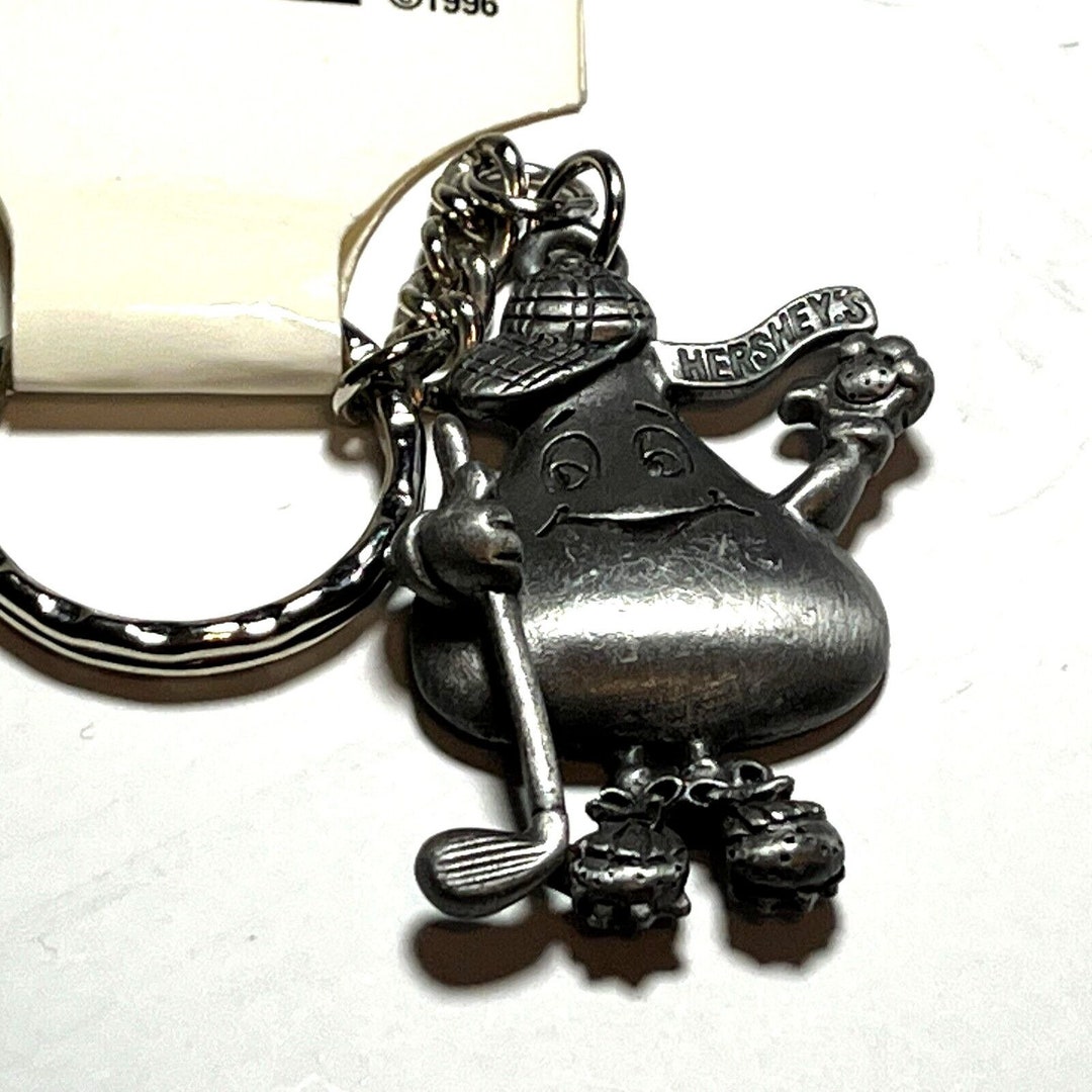 Vintage Pewter Hersheys Kiss Golfer Keychain Etsy