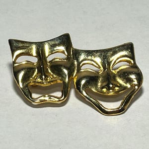 Vintage Comedy Tragedy Mask Lapel Pin Brooch