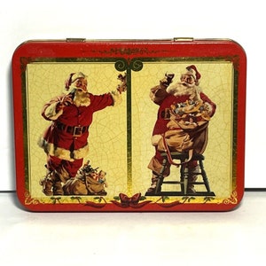 Lata de cartas de baralho Coca-Cola Coca-Cola Papai Noel 1994 NOVO