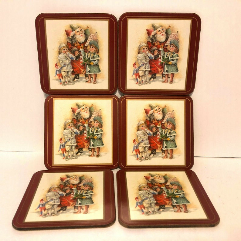 Pimpernel Cork Coasters Father Christmas Etsy