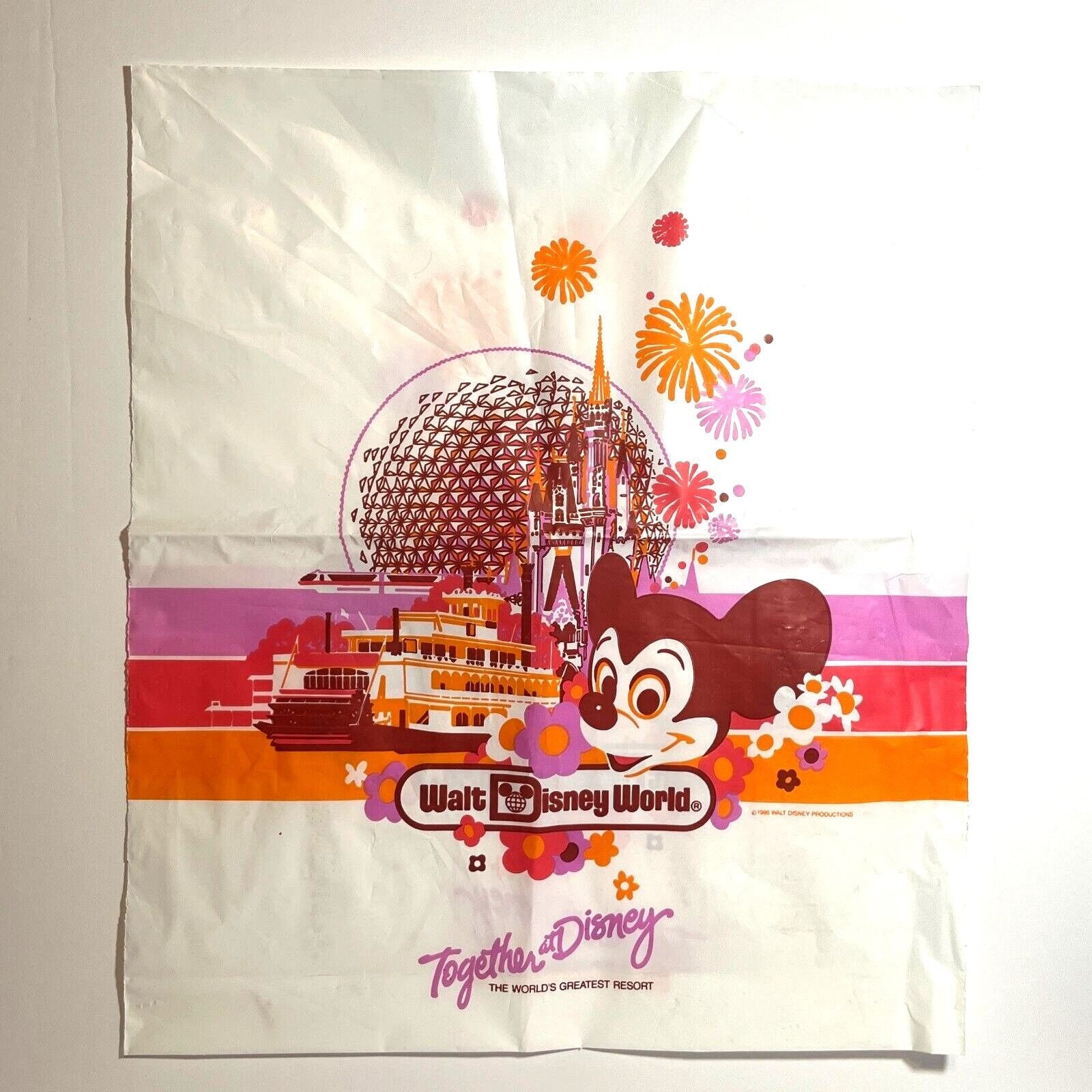 Vintage Walt Disney World Plastic Shopping Bag 1986 - Etsy