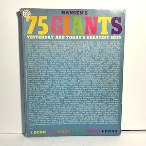 Hansens 75 Giants Songbook For Piano Vocal Organ Guitar 1970s Music Hits