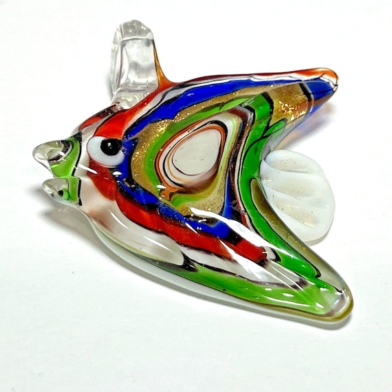 Handmade Fused Colorful Glass Fish Pendant