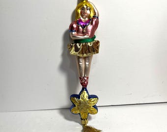 Vintage Glass Ballerina Christmas Ornament