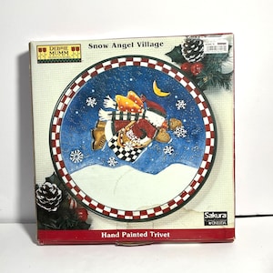 Debbie Mumm Snow Angel Village Hand-Painted Trivet Sakura Oneida