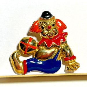 Elle Circus Clown Enamel Lapel Pin Brooch