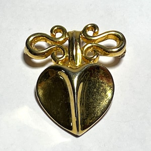 Vintage Premiere Designs Goldtone Heart Lapel Pin Brooch