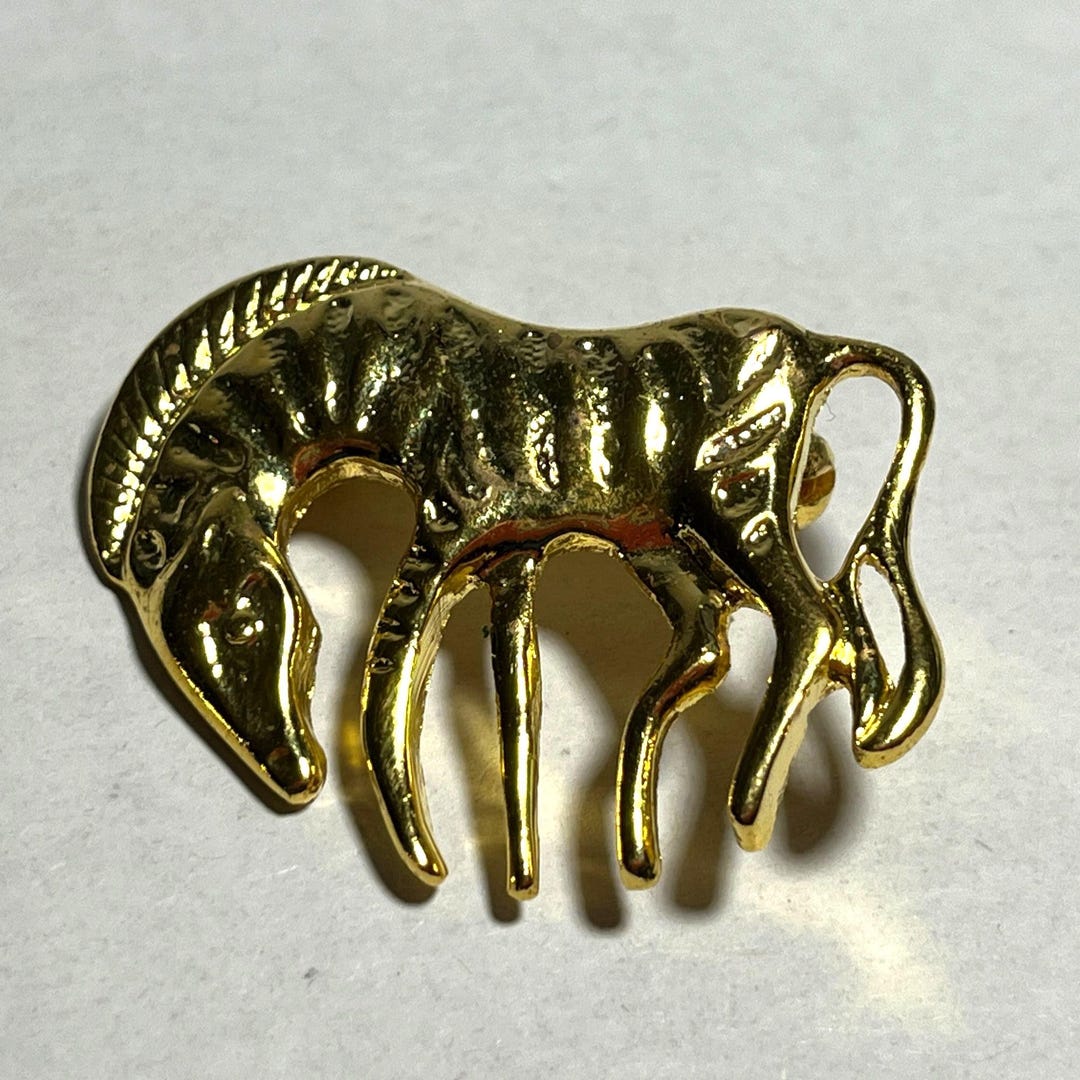 Gold Tone Zebra Lapel Pin Brooch - Etsy