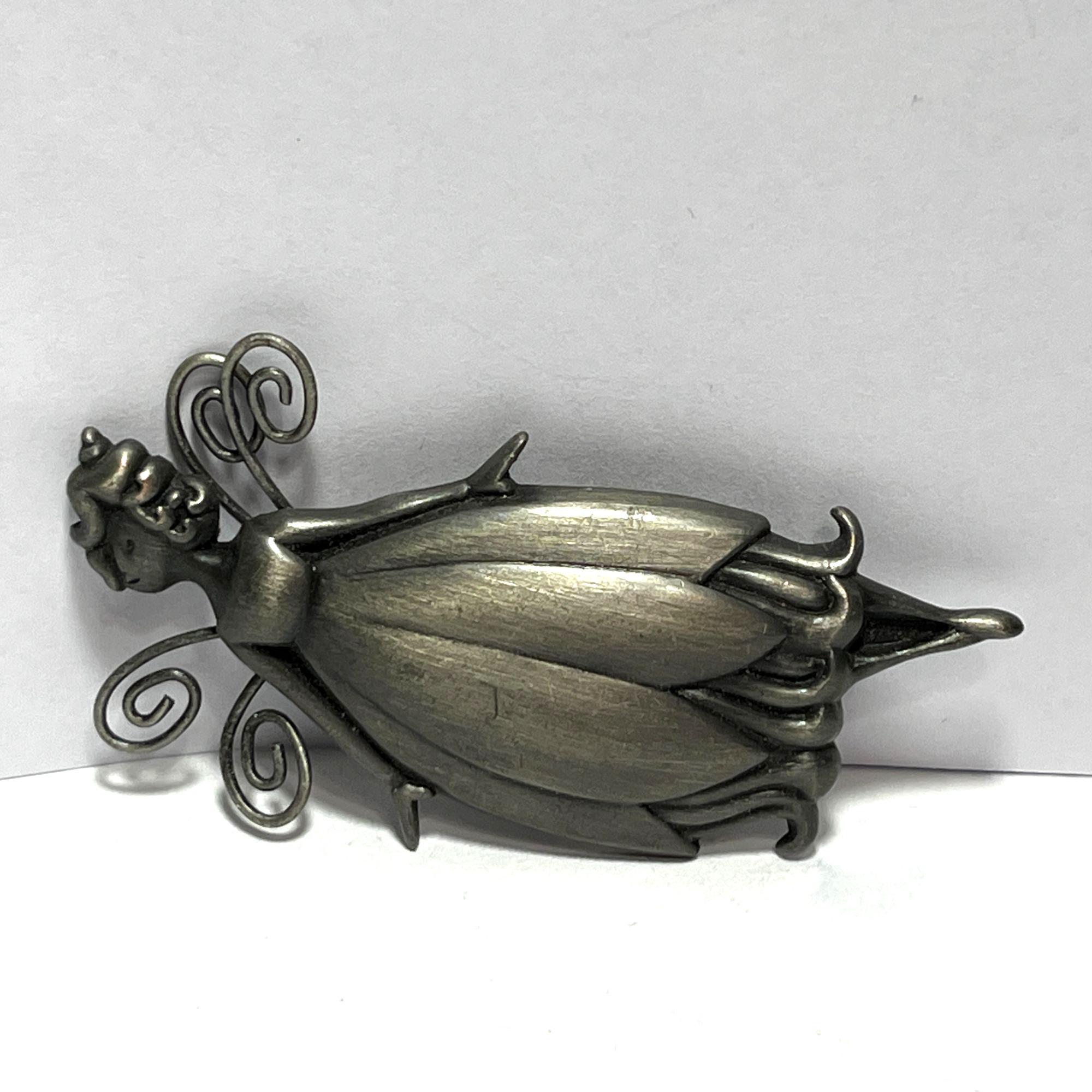 Broche Fer à Cheval En Métal Argenté Fin XIXe - Dimensions 35x30mm - Occasion