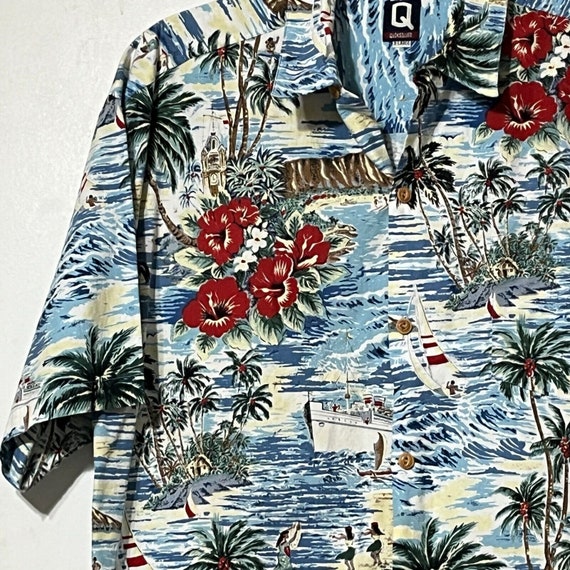 Quiksilver Mens XL Hawaiian Tropical Beach Shirt … - image 10