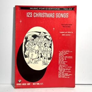 123 Christmas Songs Sheet Music Book 1958