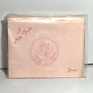 Vintage gepersonaliseerde notitiekaarten "A Note From Joan" Rose-ontwerp, set van 2 sets