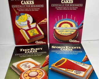 Lot de 4 livrets pour décorations de gâteaux Wilton, anniversaires, fêtes