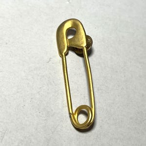 Gold Safety Pin Lapel Pinback Brooch