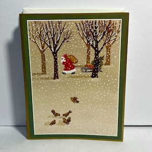 Caspari Santa Vintage - 8 Cartões de Natal com Envelopes