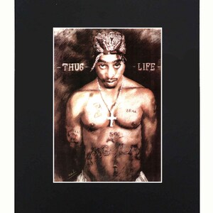 Tupac Shakur Rapper Hip Hop Legend Portrait Art Artworks Print Picture Photograph Mini Poster Decor Display Size with Matted 8&quot;x10&quot;