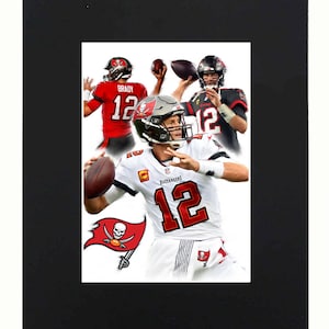 Tom Brady Tampa Bay Buccaneers Portrait Art Print Picture Photograph Mini Poster Gift Wall Decor Display Size with Matted