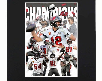 Tampa Bay Buccaneers Football NFL super bowl champions Tom Brady Art Print Picture Photograph Poster Gift Wall Decor Display Matted