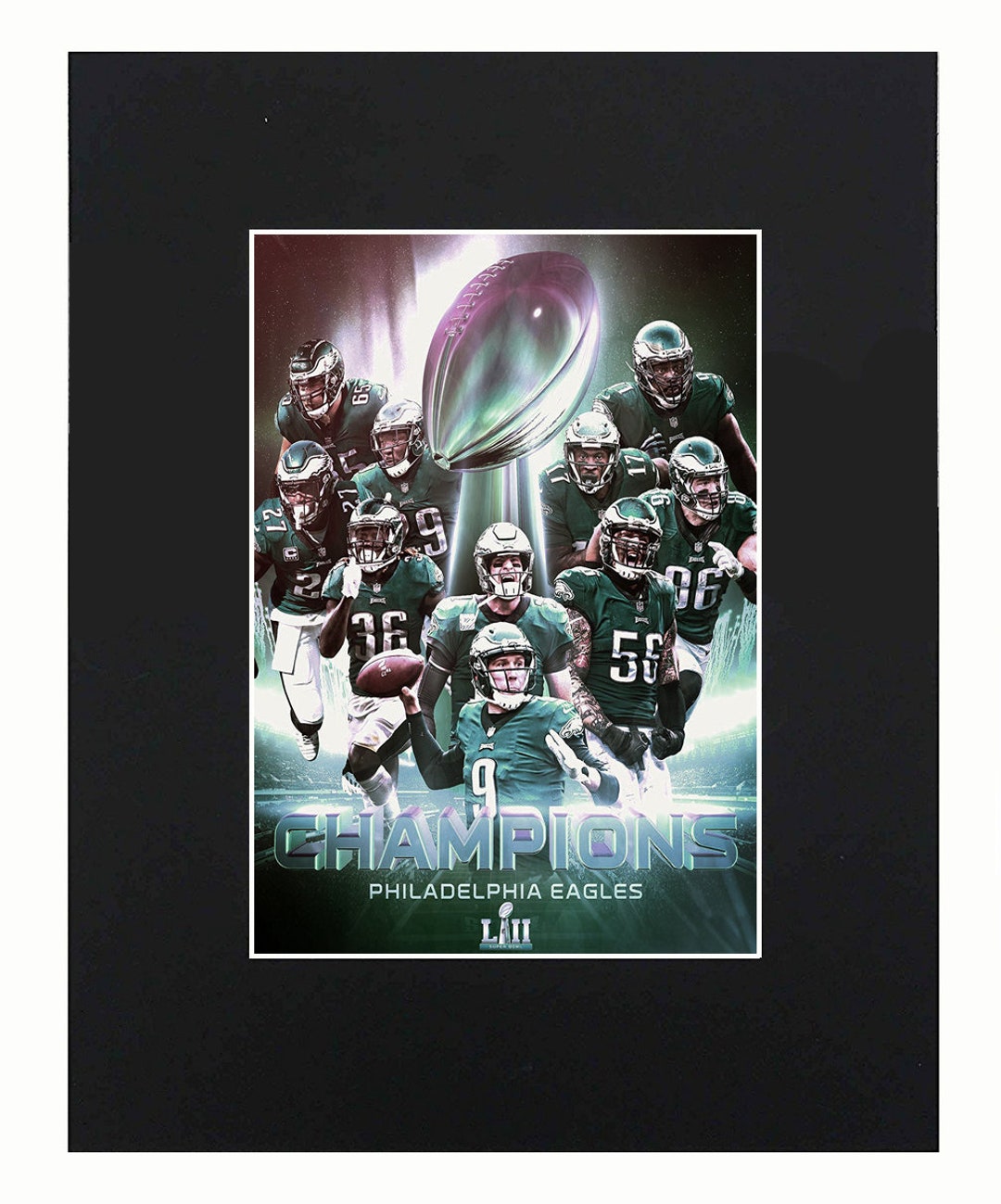 Philadelphia Eagles NFL Super Bowl Champions Football Portrait Art ...