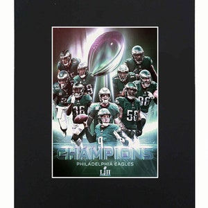 Philadelphia Eagles NFL Super Bowl Champions Football  Portrait Art Print Picture Photograph Small Poster Decor Display Matted 8"x10"