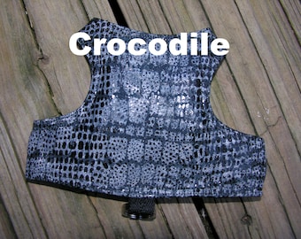 SafetyKatz Walking Jacket Crocodile ; Custom Made Cat Reversible Harness Vest Collar Kitten Kitty