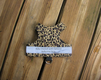 SafetyKatz Walking Jacket Baby Cheetah ; Custom Made Cat Reversible Harness Vest Collar Kitten Kitty