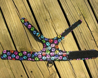 SafetyKatz Walking Jacket Paw Print ; Custom Made Cat Reversible Harness Vest Collar Kitten Kitty