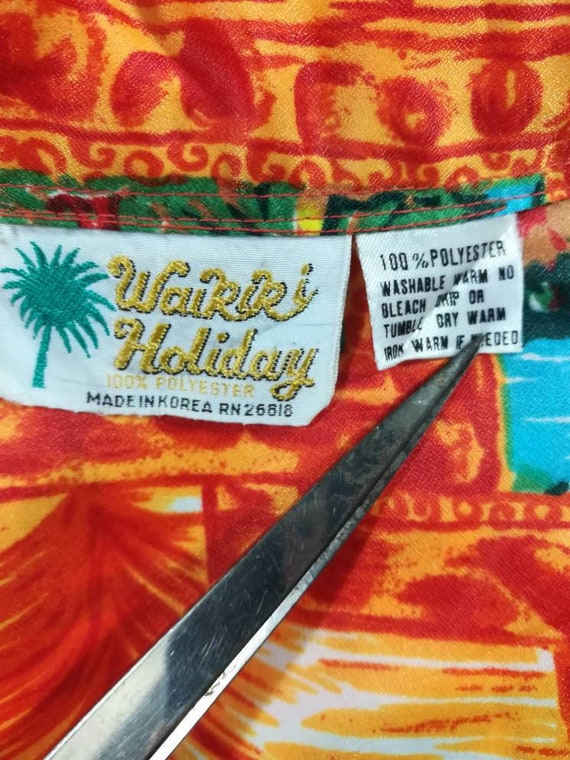 Vintage 60s WAIKIKI HOLIDAY Polyester Hawaiian Sh… - image 6