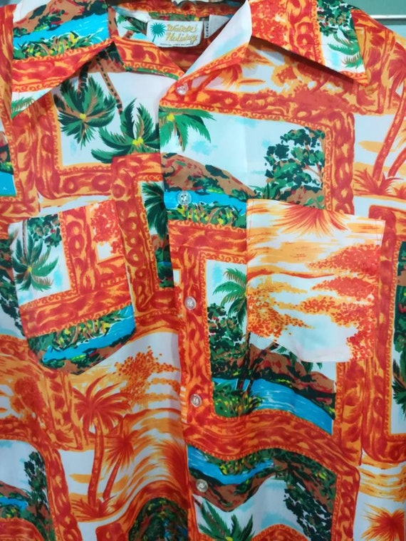 Vintage 60s WAIKIKI HOLIDAY Polyester Hawaiian Sh… - image 2