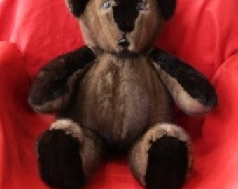 Teddy Bear Genuine Mink Fur 16"